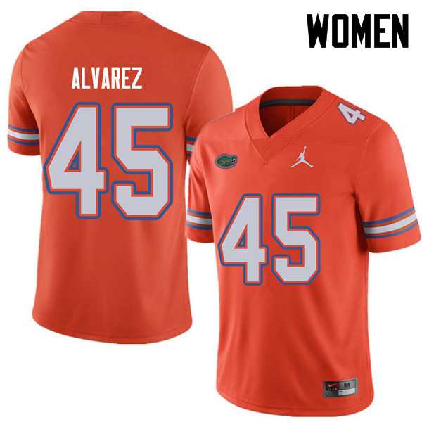 Jordan Brand Women #45 Carlos Alvarez Florida Gators College Football Jerseys Sale-Orange